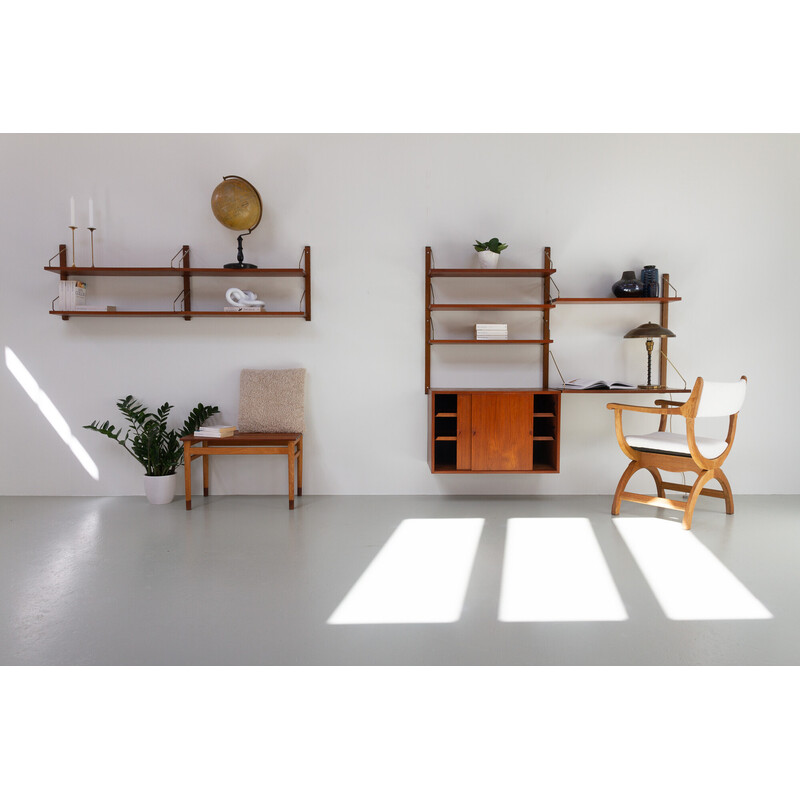 Mueble modular danés vintage de teca, Poul Cadovius para Cado, años 50