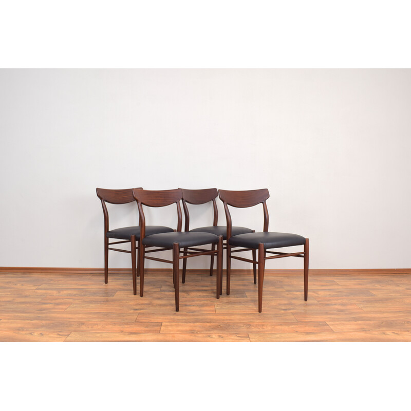 Set of 4 mid-century Danish teak dining chairs, 1960s