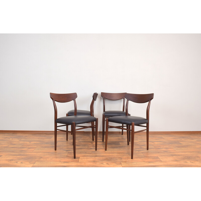 Set of 4 mid-century Danish teak dining chairs, 1960s