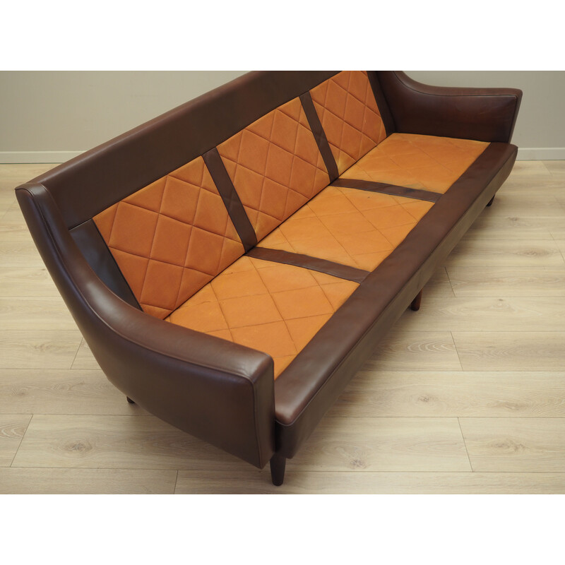 Vintage Danish brown leather sofa by Edmund Jørgensen, 1960s