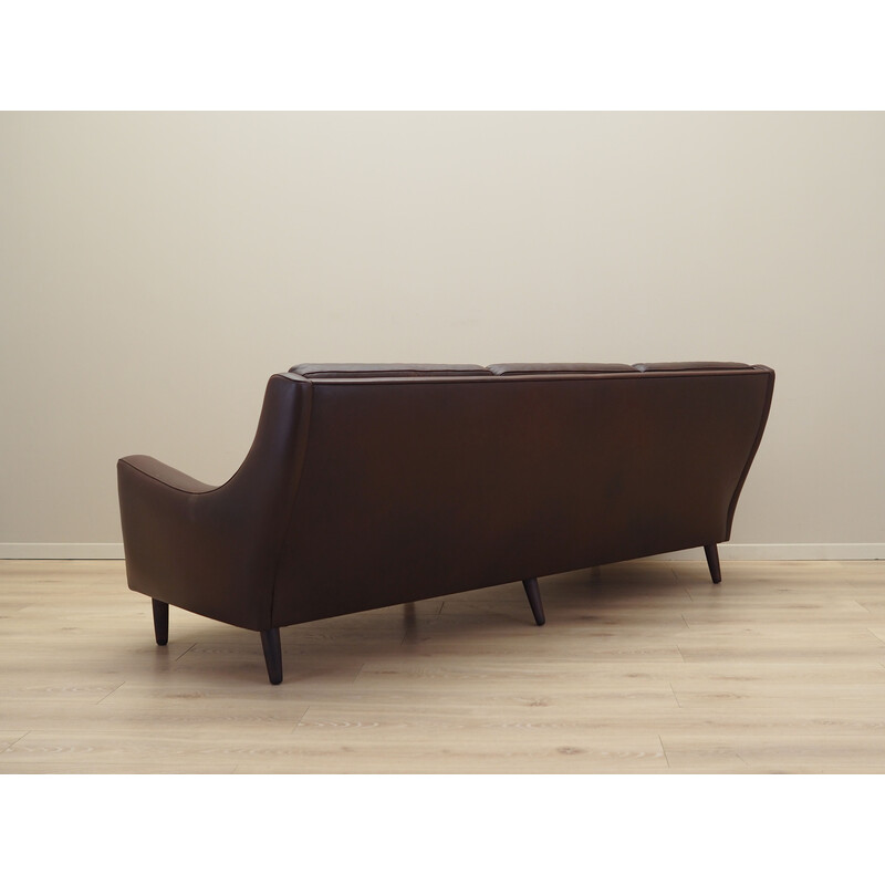 Altes dänisches Sofa aus braunem Leder von Edmund Jørgensen, 1960er Jahre