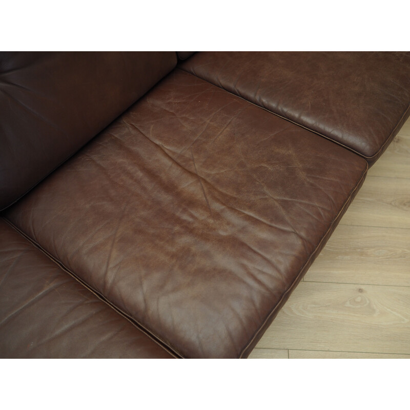 Vintage Danish brown leather sofa by Edmund Jørgensen, 1960s