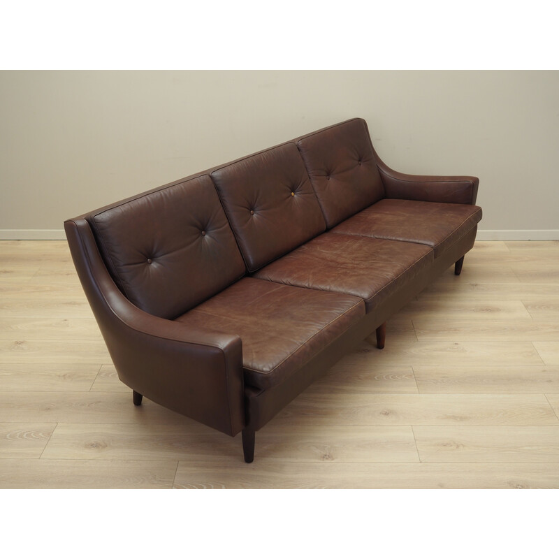 Vintage Danish brown leather sofa by Edmund Jørgensen, 1960s