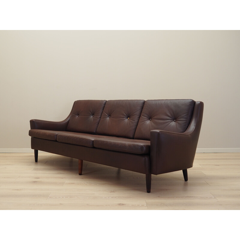 Vintage Danish brown leather sofa by Edmund Jørgensen, 1960s