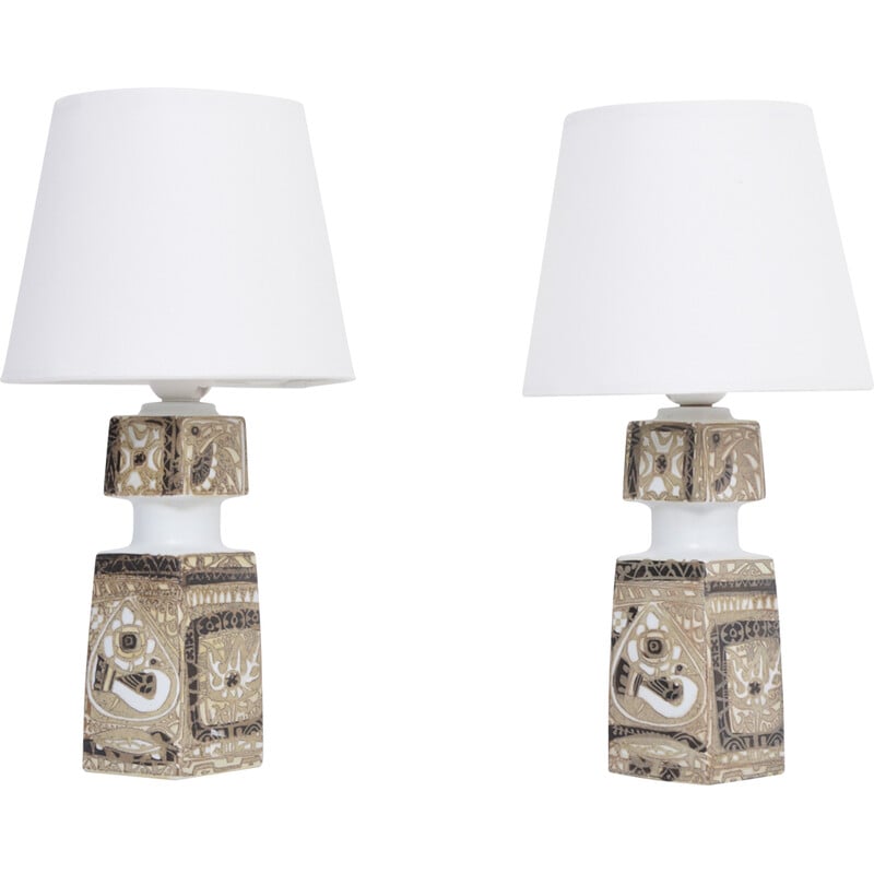 Pair of vintage table lamps by Nils Thorsson for Fog and Morup, Denmark 1960