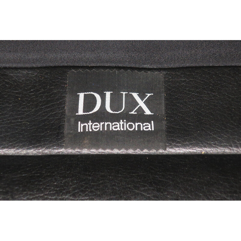 Poltrona vintage in pelle nera di Dux International, Svezia 1960