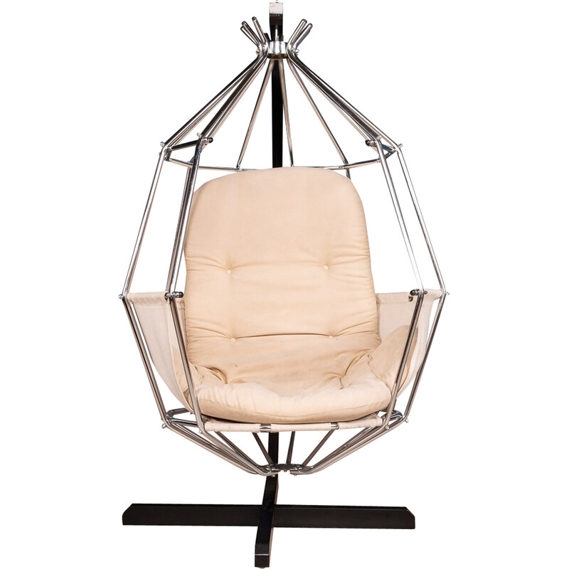 Vintage armchair with parrot cage by Ib Arberg, 1970