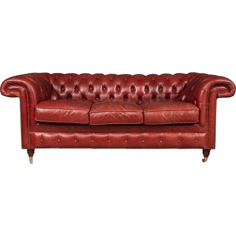 Vintage leather Chesterfield sofa, 1980