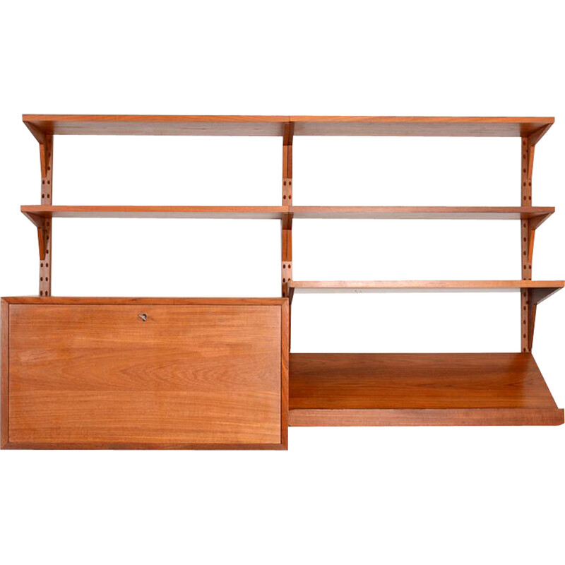 Parete attrezzata in teak vintage di Poul Cadovius