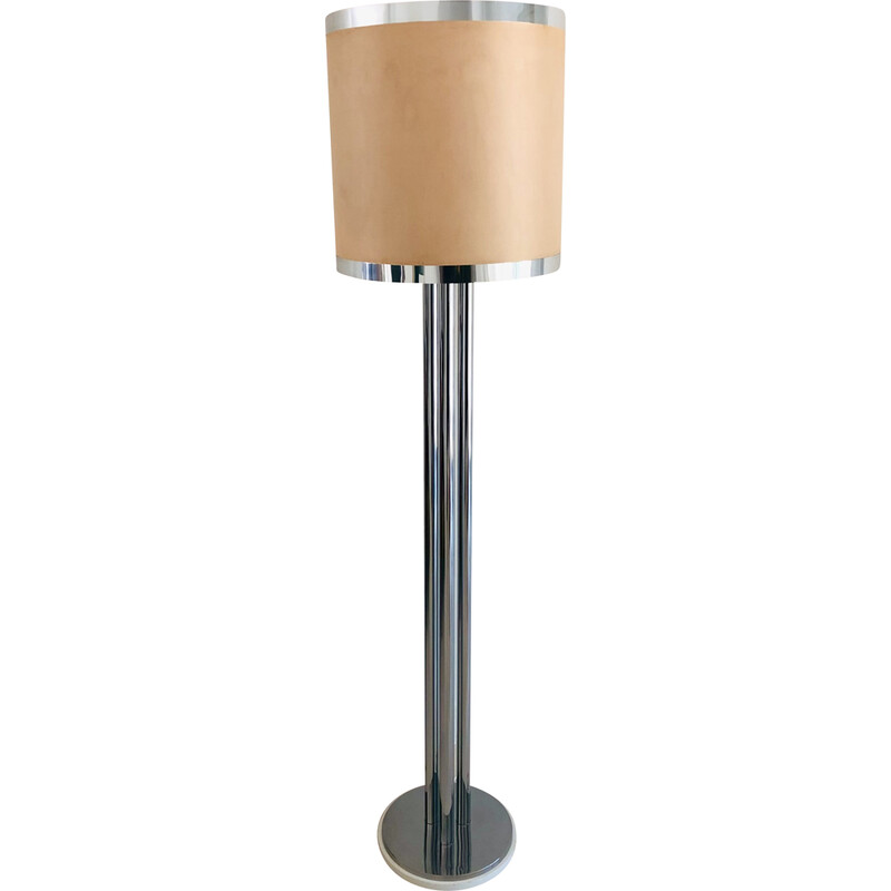 Vintage floor lamp in chromed steel, Italy 1970