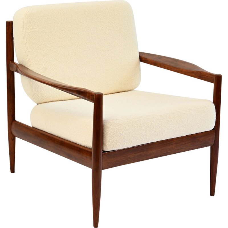 Vintage armchair in rosewood and foam