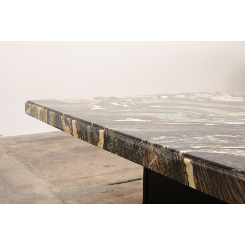 Vintage marble and wood coffee table by Luana Rosso, 1970