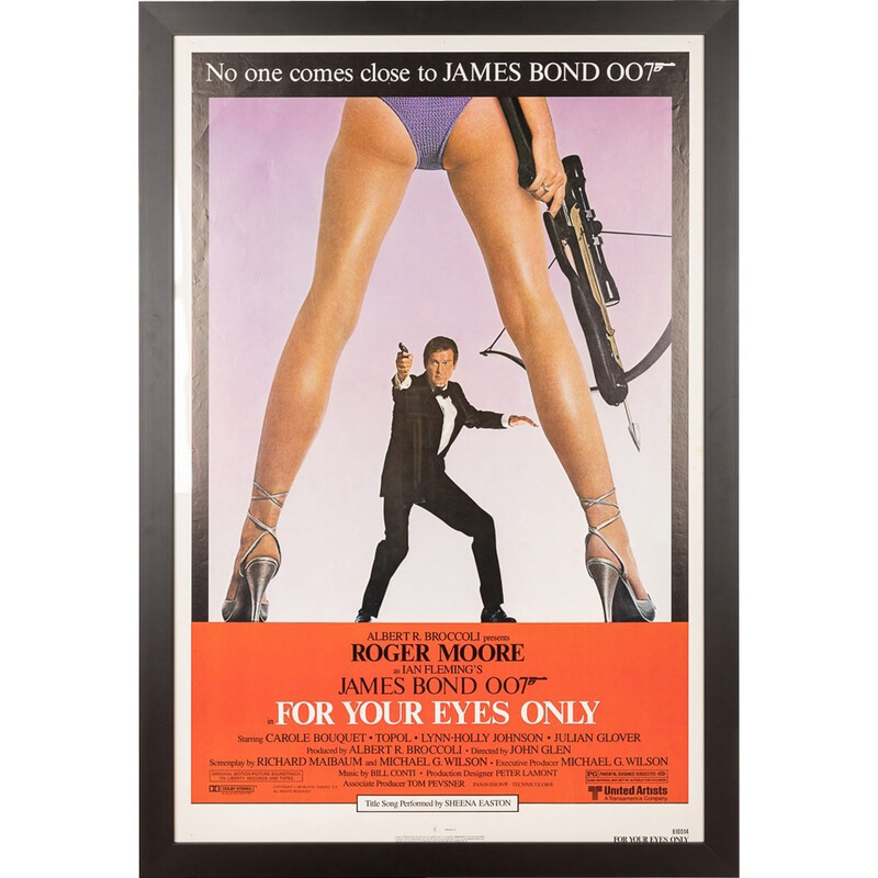 Vintage James Bond 'For Your Eyes Only' poster, 1981