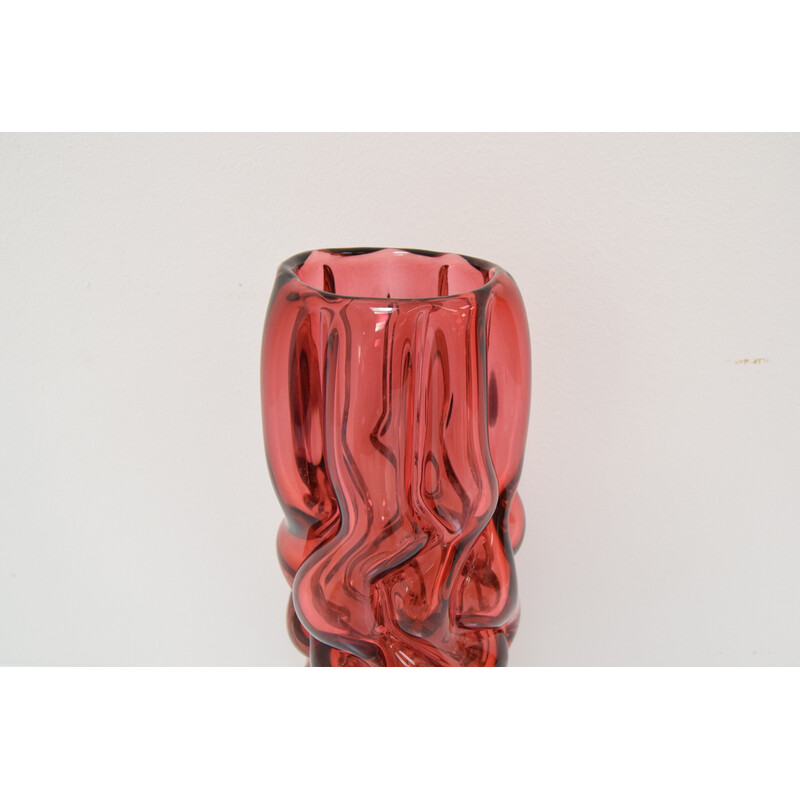 Vase vintage en verre par Pavel Hlava pour Crystalex Nový Bor, Tchécoslovaquie 1970