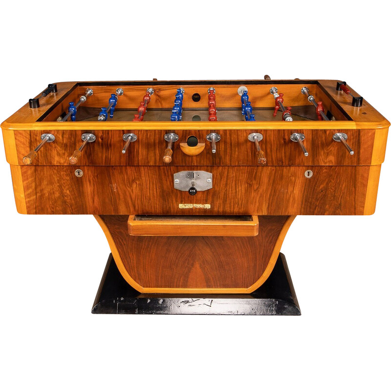 Vintage Art Deco soccer table in wood and glass, Italy