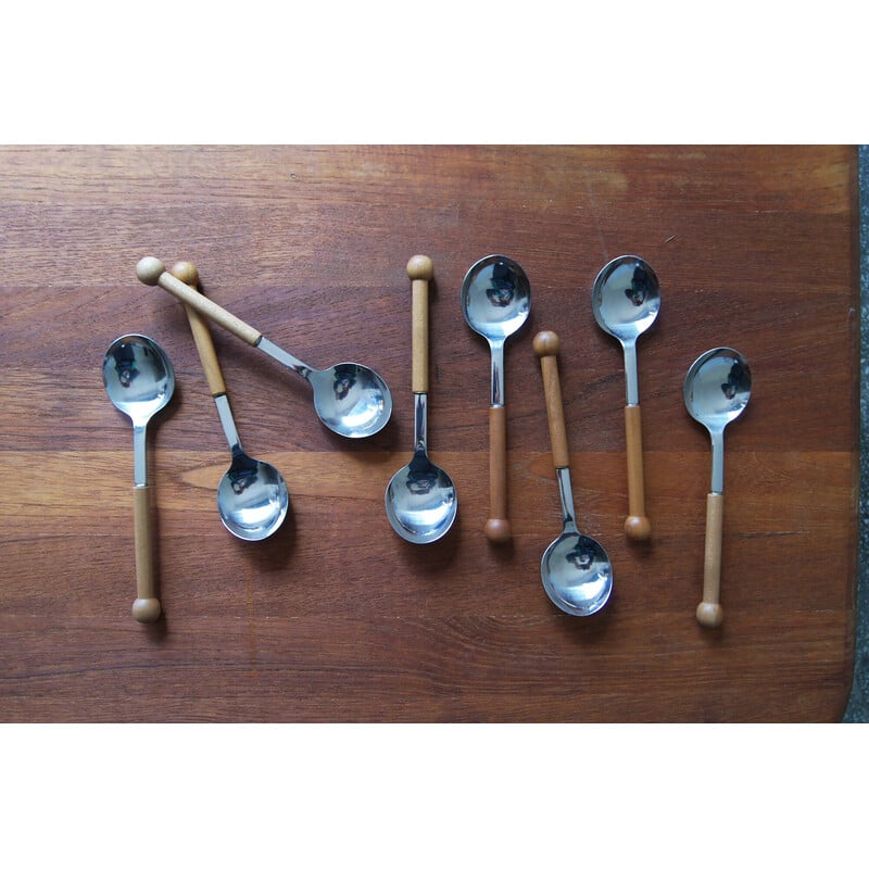 Set of 8 mid-century Domus Line spoons by Prof. Geißler for Beka, 1970s