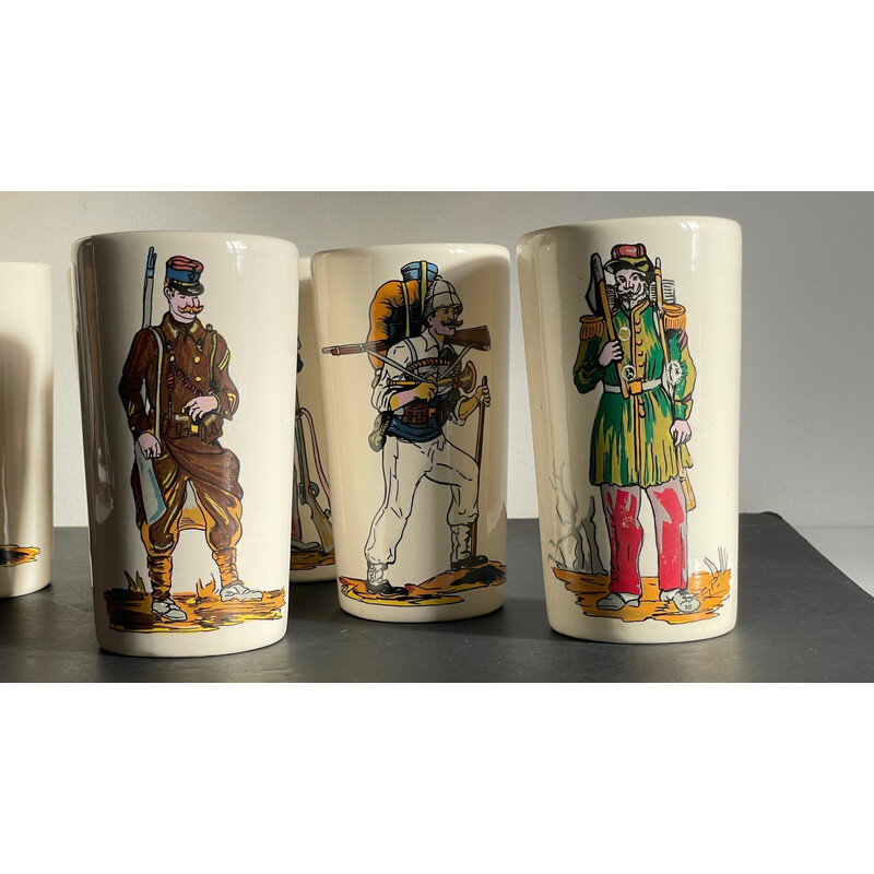 Vintage orangeade set with ceramic soldiers