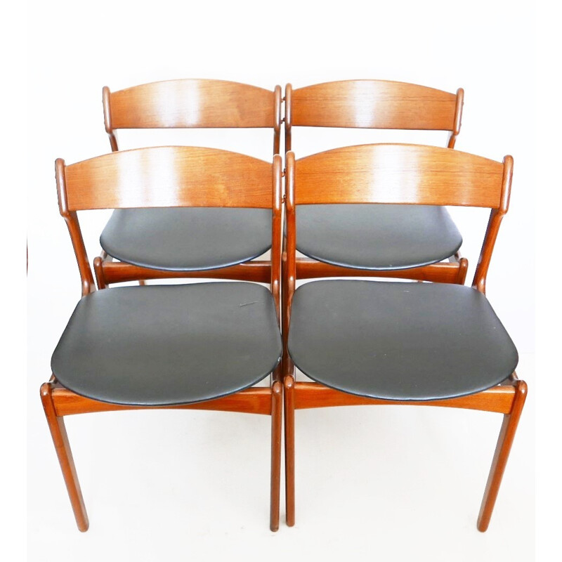 Set of 4  teak chairs by Erik BUCH - 1950s