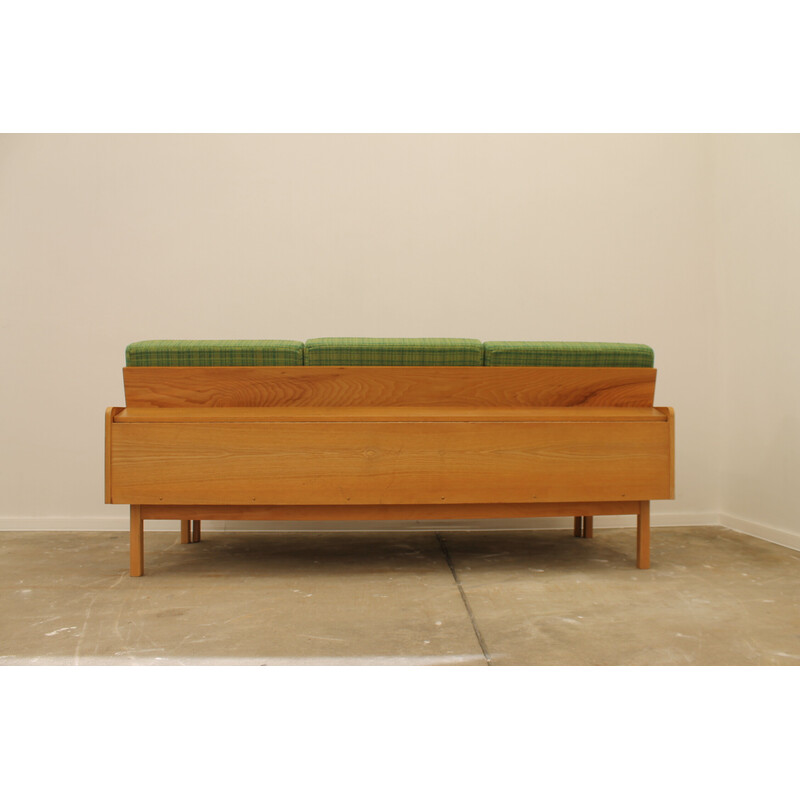 Vintage beechwood sofa bed by Jitona, Czechoslovakia 1970