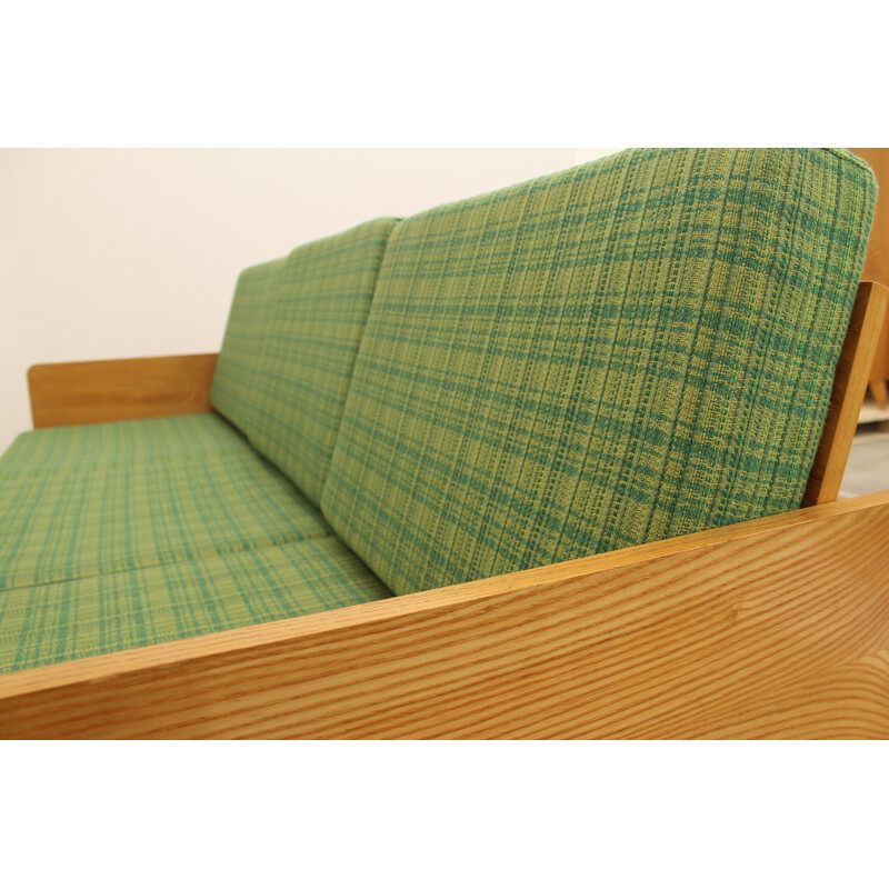 Vintage beechwood sofa bed by Jitona, Czechoslovakia 1970