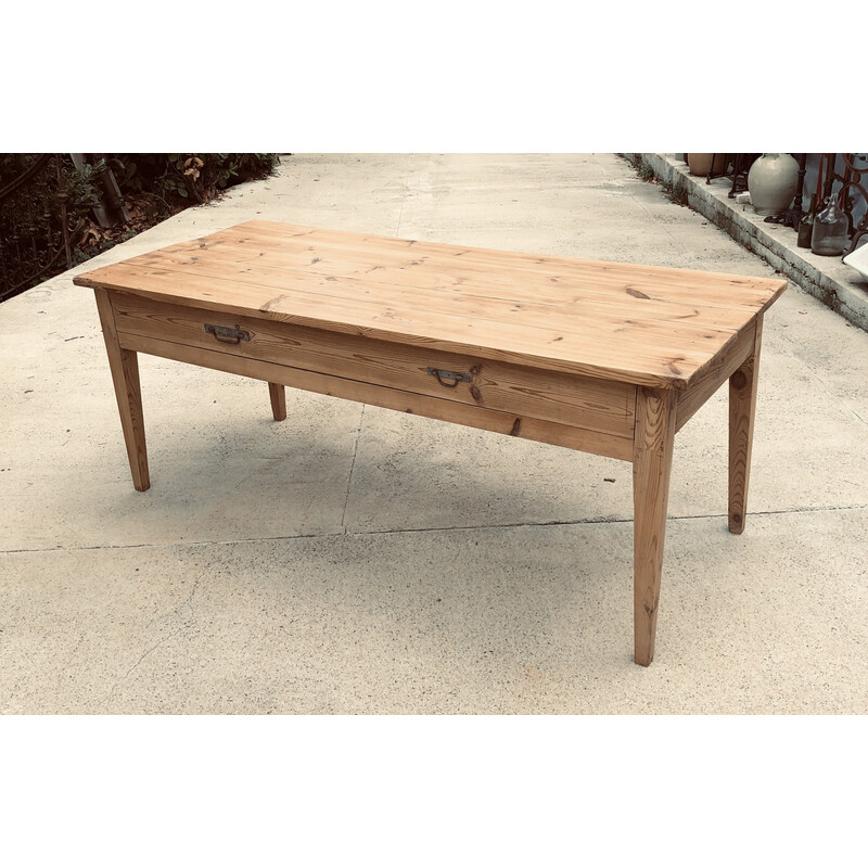 Vintage farm table with drawer