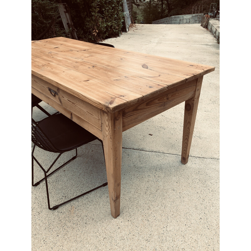Vintage farm table with drawer