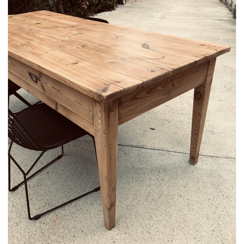 Vintage farm table with drawer