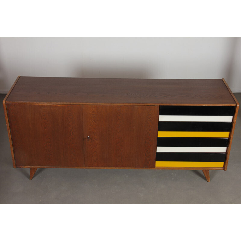 Vintage U-460 oakwood sideboard by Jiroutek for Interier Praha, 1960