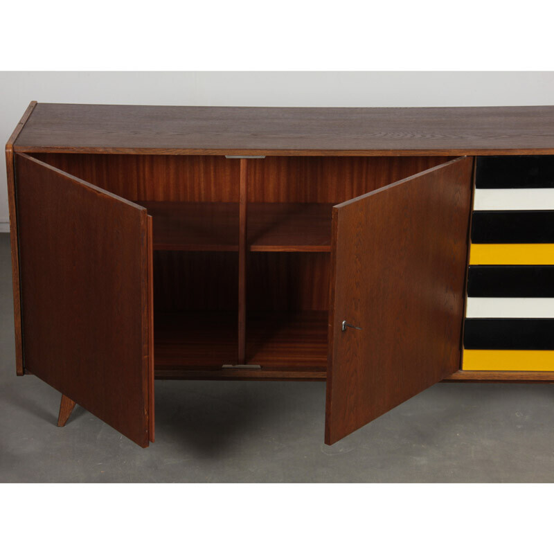 Vintage U-460 oakwood sideboard by Jiroutek for Interier Praha, 1960