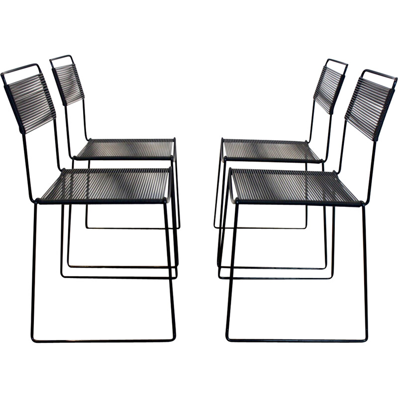 Set of 4 vintage Spaghetti chairs by Giandomenico Belotti for Alias, Italy