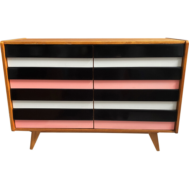 Credenza vintage in rosa e nero modello U450 di Jiri Jiroutek, anni '60