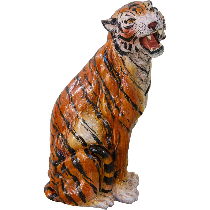 Vintage Italian ceramic tiger, 1970s