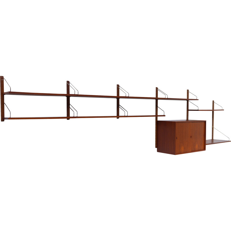 Danish vintage modular teak wall unit by Poul Cadovius for Cado, 1950s