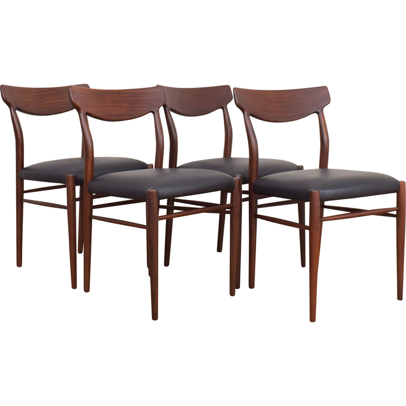 Set of 4 mid-century Danish teak dining chairs, 1960s