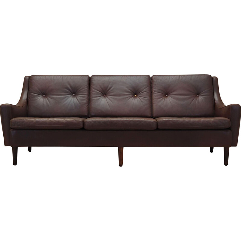 Vintage Danish brown leather sofa by Edmund Jørgensen, 1960s