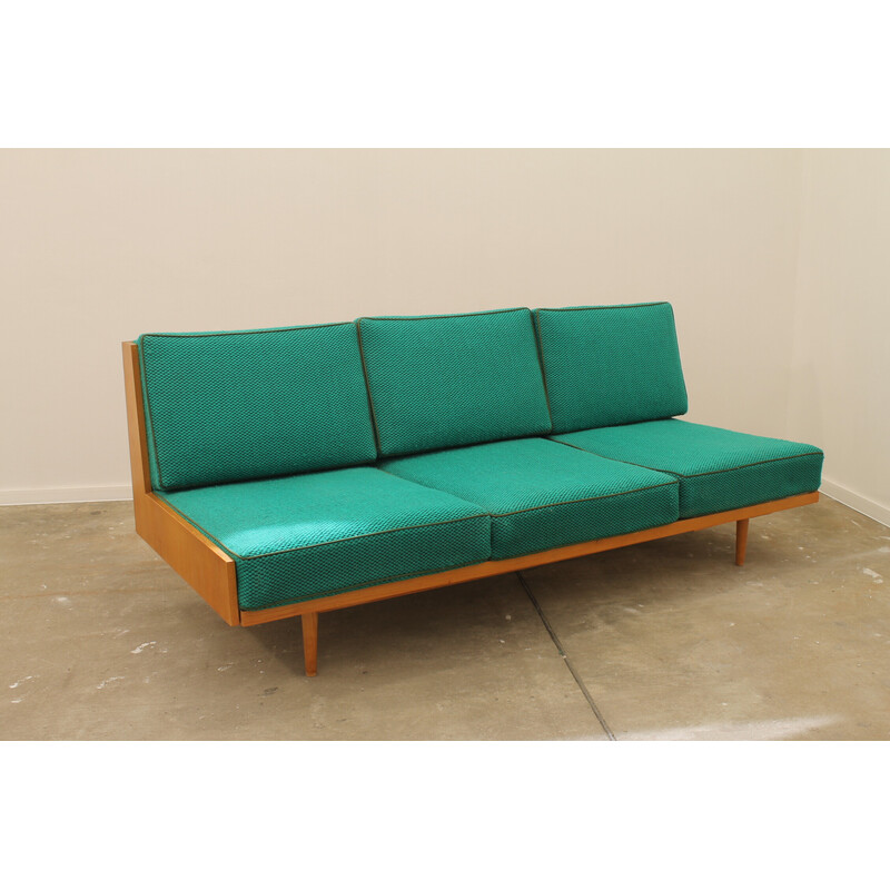 Vintage folding sofa in beech wood by Jitona, Czechoslovakia 1970