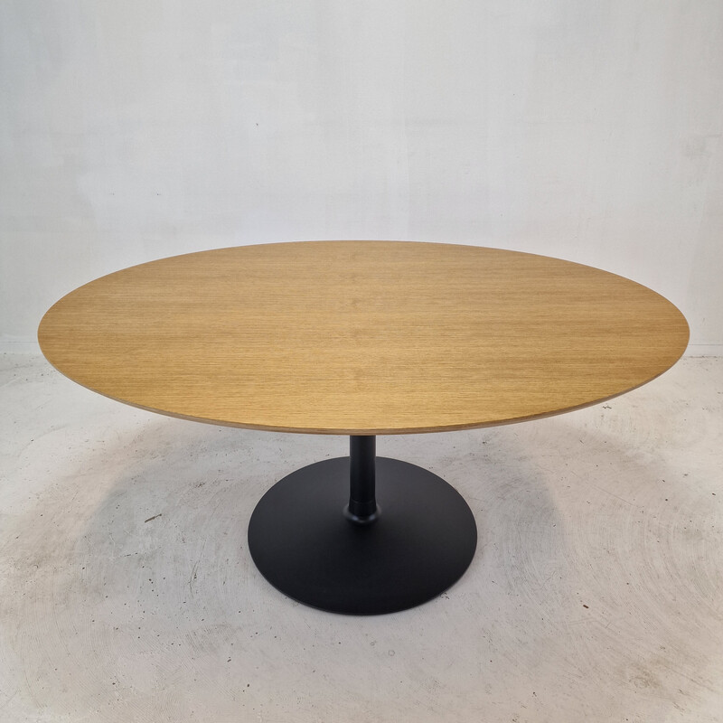 Vintage ovale eiken eettafel van Pierre Paulin voor Artifort, 1960