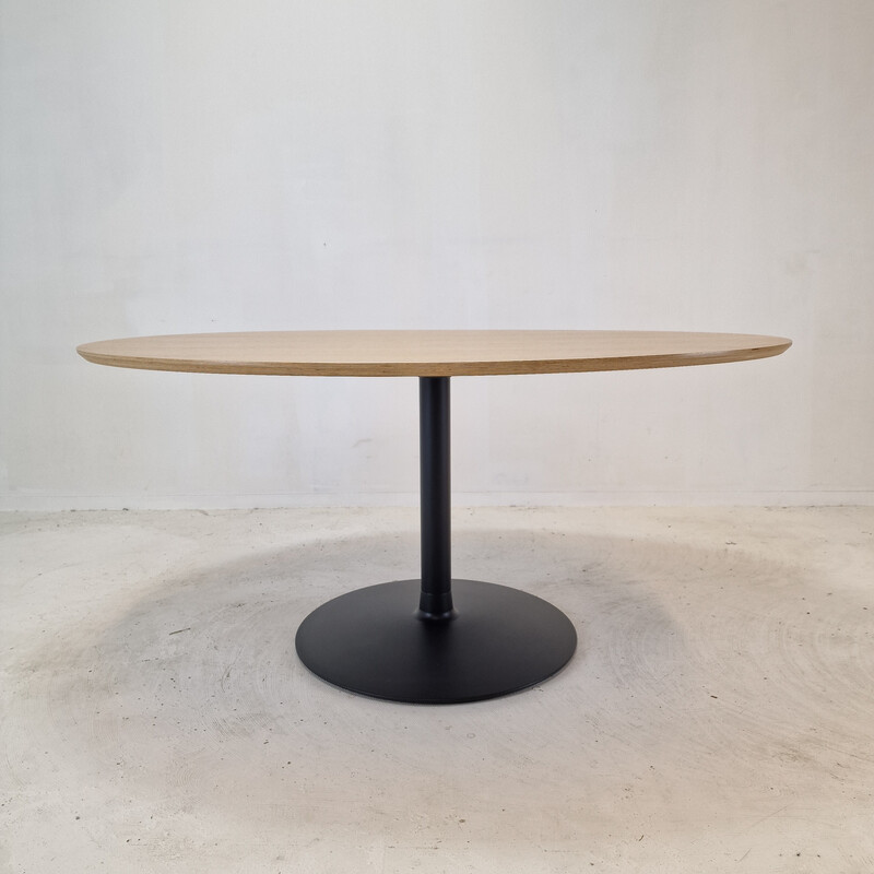 Mesa de jantar oval de carvalho vintage de Pierre Paulin para Artifort, 1960