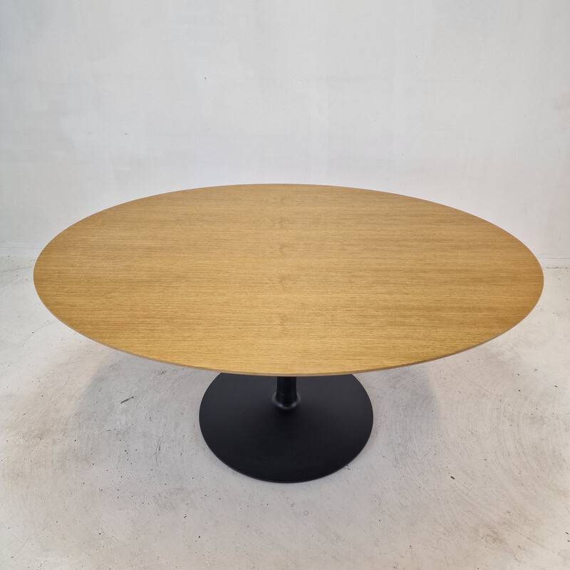 Vintage ovale eiken eettafel van Pierre Paulin voor Artifort, 1960