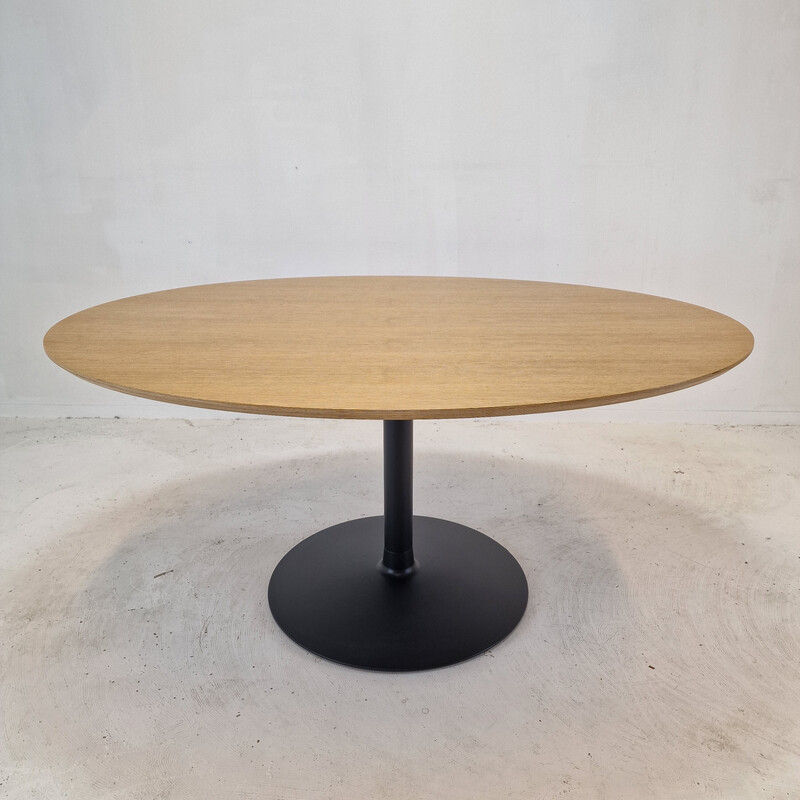 Table vintage ovale en chêne par Pierre Paulin pour Artifort, 1960