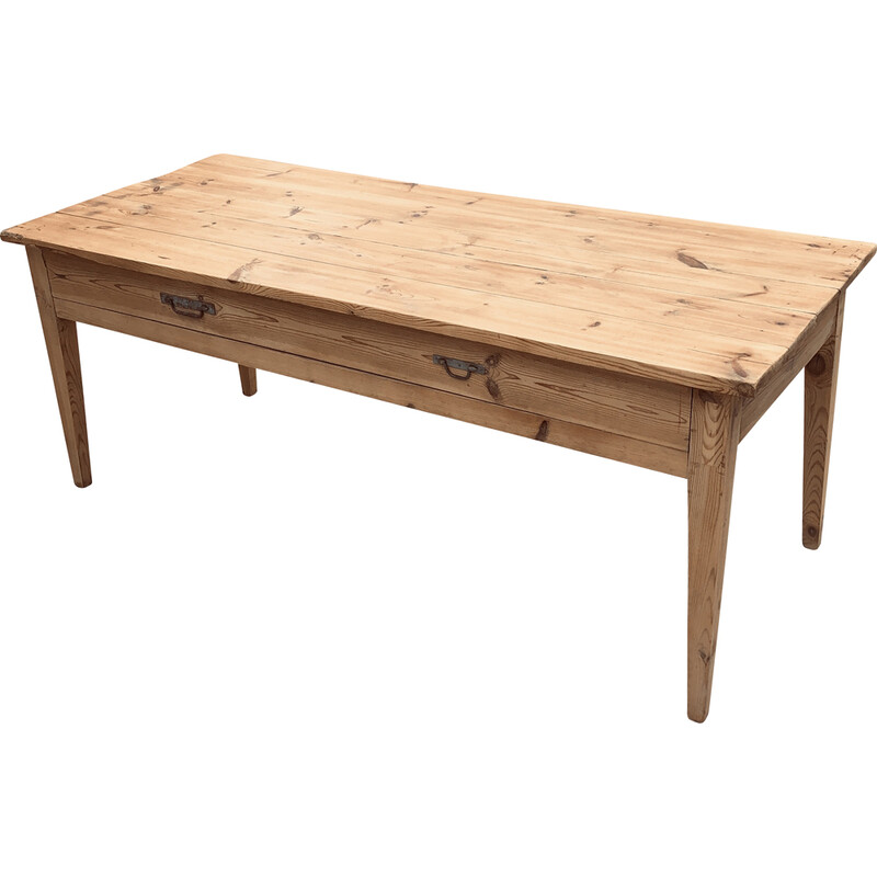 Vintage farm table with drawer