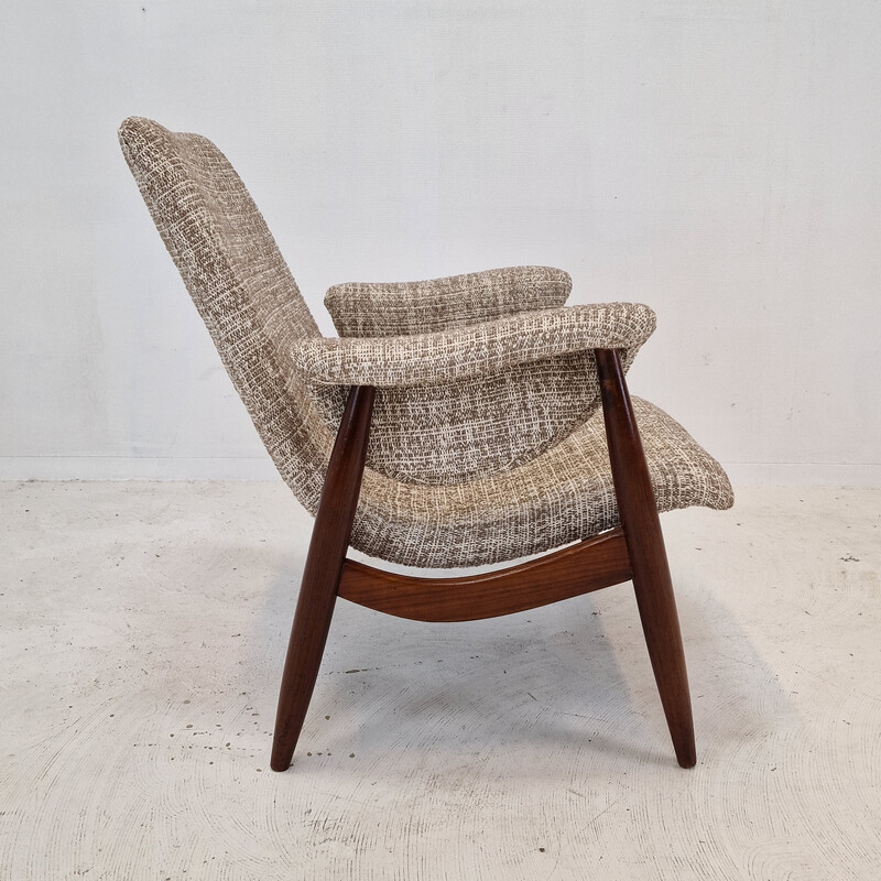 Fauteuil vintage en teck par Louis Van Teeffelen pour Wébé, Pays-Bas 1960