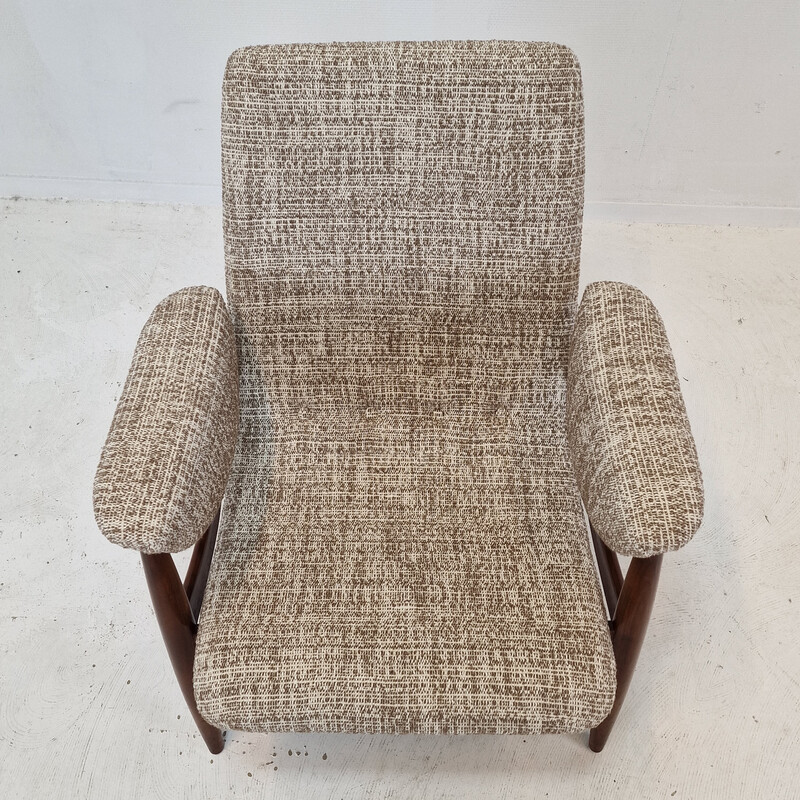 Vintage teakhouten fauteuil van Louis Van Teeffelen voor Wébé, Nederland 1960