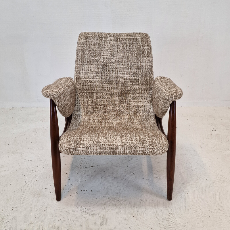 Fauteuil vintage en teck par Louis Van Teeffelen pour Wébé, Pays-Bas 1960