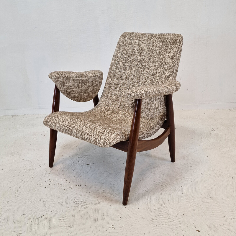 Sillón vintage de teca de Louis Van Teeffelen para Wébé, Países Bajos 1960