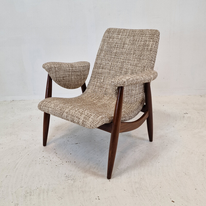 Vintage teakhouten fauteuil van Louis Van Teeffelen voor Wébé, Nederland 1960