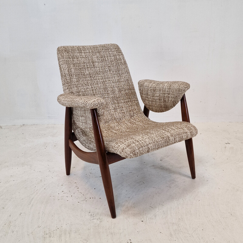 Poltrona vintage in teak di Louis Van Teeffelen per Wébé, Paesi Bassi 1960