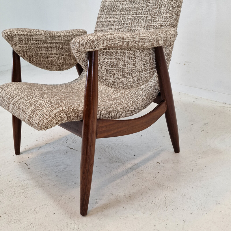 Poltrona vintage in teak di Louis Van Teeffelen per Wébé, Paesi Bassi 1960