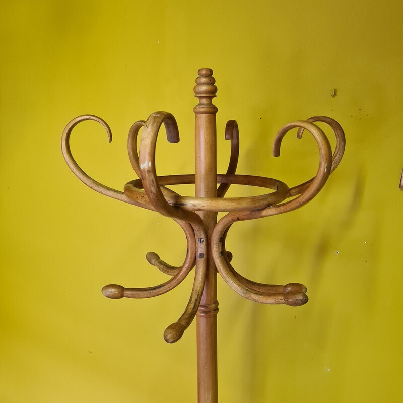 Vintage bentwood standing coat rack, 1900s