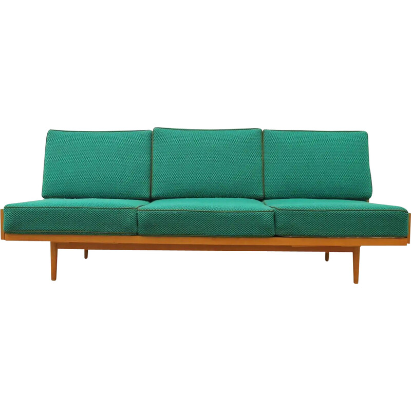 Vintage folding sofa in beech wood by Jitona, Czechoslovakia 1970